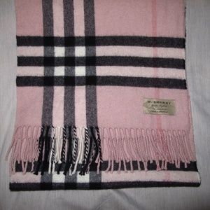 Burberry London Cashmere Scarf Jumbo Nova Plaid 12 x 67 Pink Valentine Gift